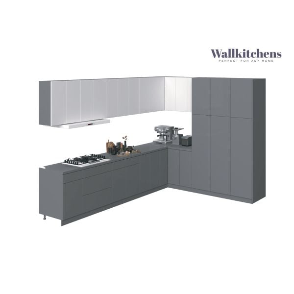 Kitchen Timeless Collection Gray & White Gloss Color Base Size 12Ft Wide