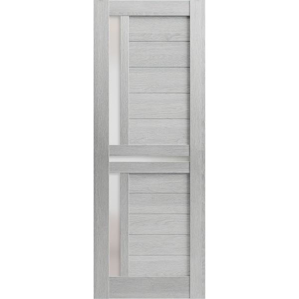 Slab Barn Door Panel Frosted Glass | Veregio 7288 Light Grey Oak | Sturdy Finished Doors | Pocket Closet Sliding