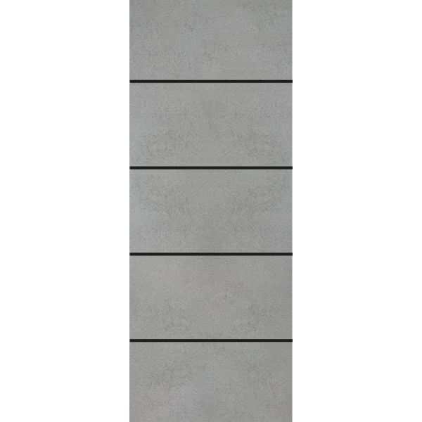 Slab Barn Door Panel | Planum 0015 Concrete | Sturdy Finished Flush Modern Doors | Pocket Closet Sliding-18" x 80"