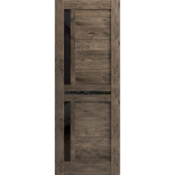 Slab Barn Door Panel Frosted Glass | Veregio 7588 Cognac Oak | Sturdy Finished Doors | Pocket Closet Sliding