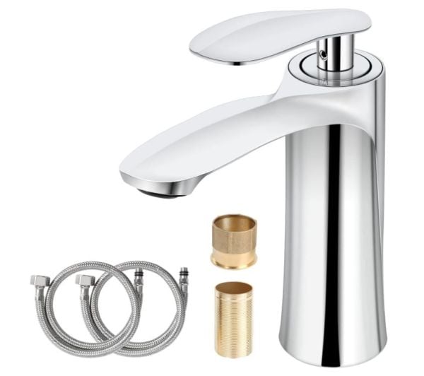 Stainless Steel Bathroom Faucet, Single Handle Bathroom Faucet for Sink 1 Hole, Lavatory Vanity Tap