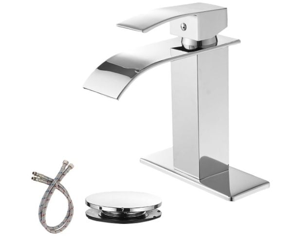 Chrome Vessel Sink Faucet, Single Handle Bathroom Faucet for Sink 1 Hole, Lavatory Vanity Tap