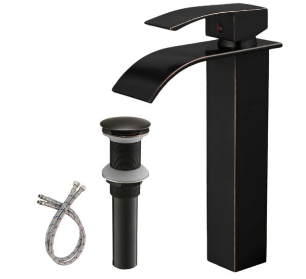 Oil Rubbed Bronze Vessel Sink Faucet, Single Handle Bathroom Faucet for Sink 1 Hole, Lavatory Vanity Tap