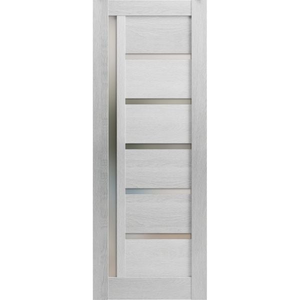 Slab Barn Door Panel | Quadro 4088 Light Grey Oak with Frosted Glass | Sturdy Finished Doors | Pocket Closet Sliding