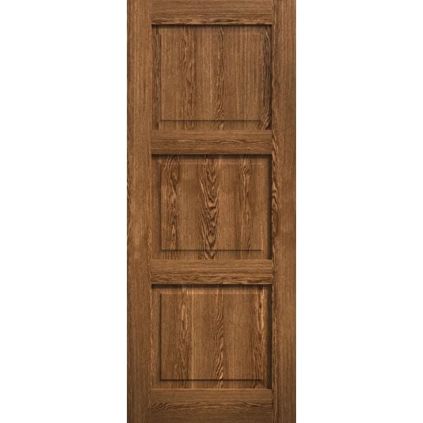 Slab Door Panel 18 x 80 inches | Ego 5010 Cognac Oak | Wood Veneer Doors | Pocket Closet Sliding Barn