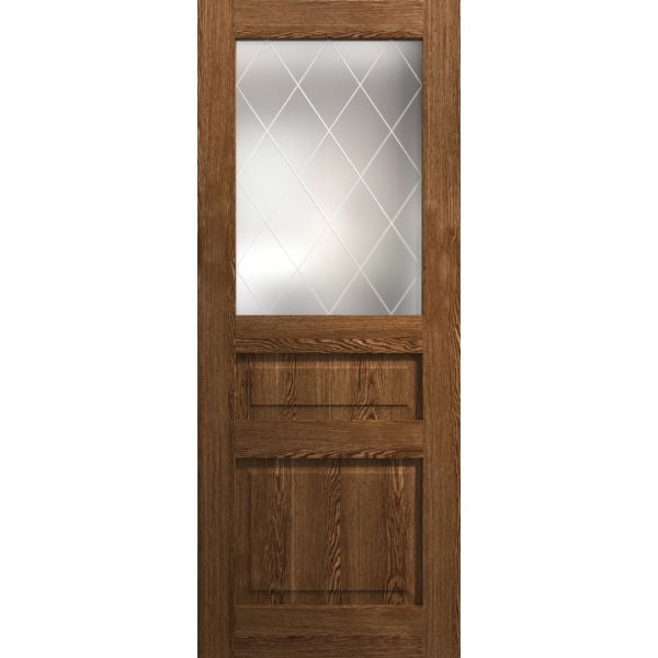 Slab Door Panel 18 x 80 inches | Ego 5011 Cognac Oak | Wood Veneer Doors | Pocket Closet Sliding Barn