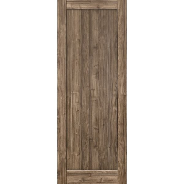 Lite Slab Barn Door Panel 18 x 80 | Quadro 4111 Walnut | Sturdy Finished Wooden Modern Doors | Pocket Closet Sliding