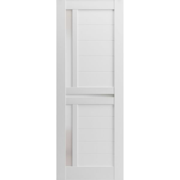Slab Barn Door Panel Frosted Glass | Veregio 7288 White Silk | Sturdy Finished Doors | Pocket Closet Sliding