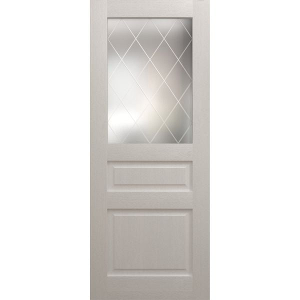Slab Door Panel 18 x 80 inches | Ego 5011 Painted White Oak | Wood Veneer Doors | Pocket Closet Sliding Barn