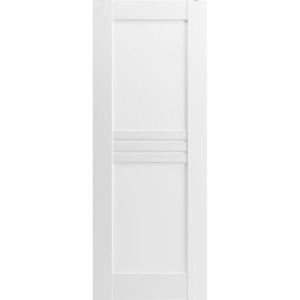 Slab Door Panel 18 x 80 inches / Mela 7444 White Silk / Modern Finished Doors / Pocket Closet Sliding Barn