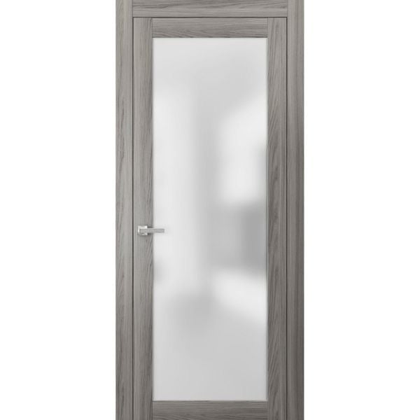 Planum 2102 Interior Modern Flush Solid Pre-hung Door Ginger Ash with Trims Frame Lever