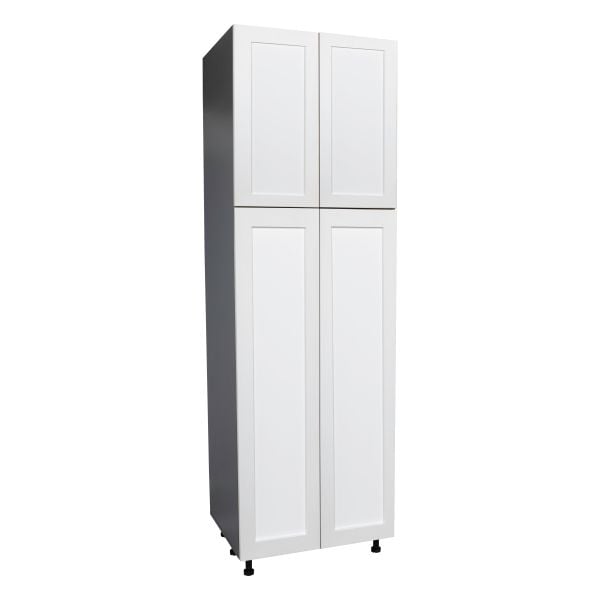 36" x 90" Utility Cabinet-Four Door-with Shaker White Matte door