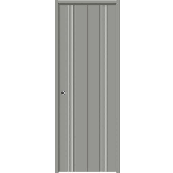 Sliding Closet Bi-fold Doors 36 x 80 inches | BASIC 0111 Dove Grey | Sturdy Tracks Moldings Trims Hardware Set | Wood Solid Bedroom Wardrobe Doors