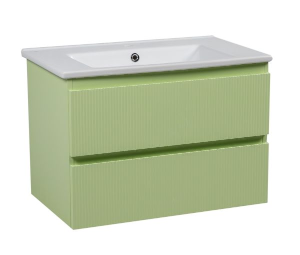 Modern Wall-Mount Bathroom Vanity with Washbasin | Edison Pistachio  Collection | Non-Toxic Fire-Resistant MDF-30"