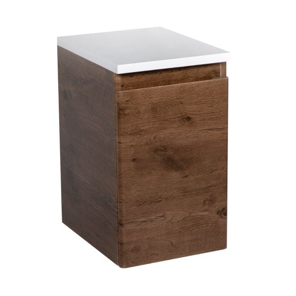 Side Vanity Cabinet WAVE Collection Rosewood Color 12"