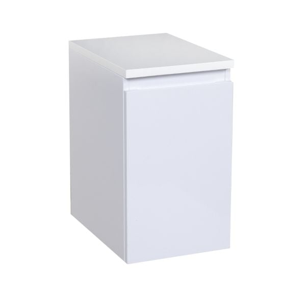 Side Vanity Cabinet WAVE Collection White High Gloss Color 12"