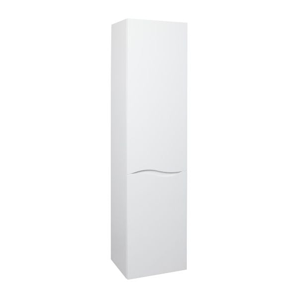 Side Vanity Cabinet Wave Collection White Hight Gloss 16"