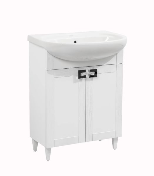 Modern Free standing Bathroom Vanity with Washbasin | Woodmix White Matte Collection | Non-Toxic Fire-Resistant MDF-28"