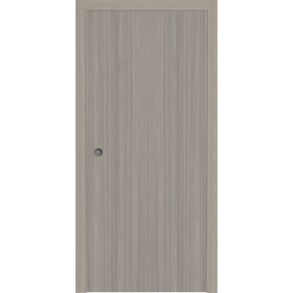 Sliding Closet Bi-fold Doors 36 x 80 inches | BASIC 3001 Oak | Sturdy Tracks Moldings Trims Hardware Set | Wood Solid Bedroom Wardrobe Doors