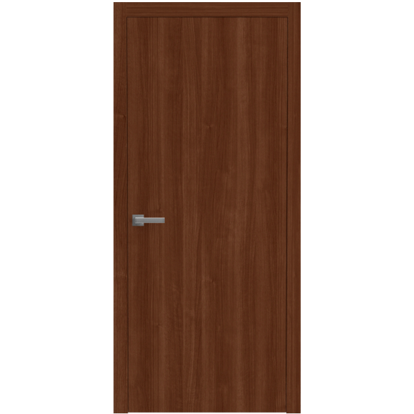 Interior Solid French Door 36 x 80 inches | BASIC 3001 Walnut | Single Regular Panel Frame Handle | Bathroom Bedroom Modern Doors