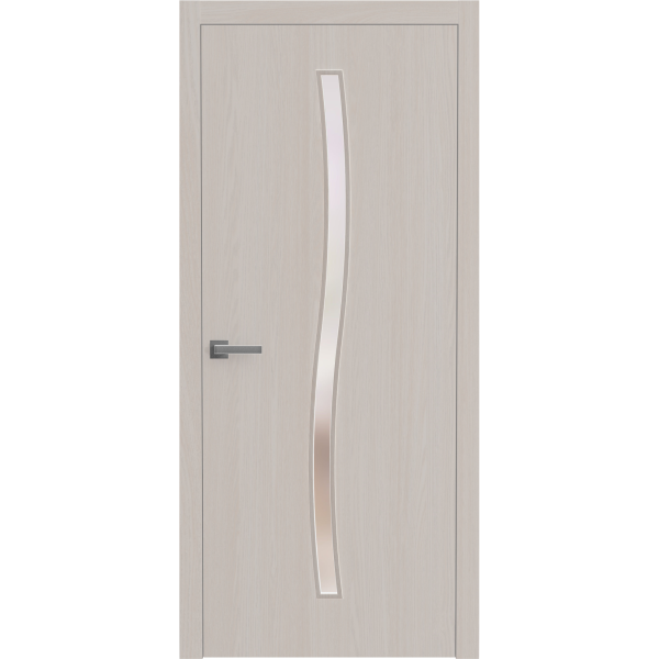 Interior Solid French Door 18 x 80 inches | BASIC 3002 Ash | Single Regular Panel Frame Handle | Bathroom Bedroom Modern Doors