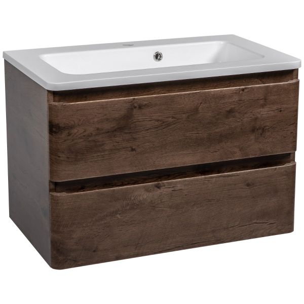 Modern Wall-Mounted Bathroom Vanity with Washbasin | Comfort Rosewood Collection | Non-Toxic Fire-Resistant MDF-28"