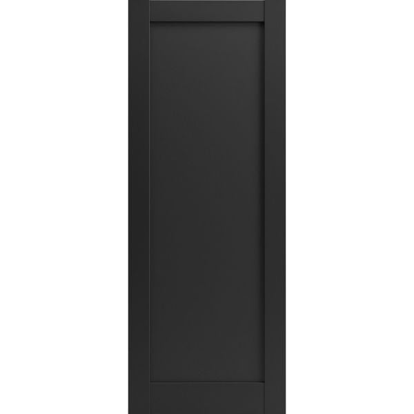 Lite Slab Barn Door Panel 18 x 80 | Quadro 4111 Matte Black | Sturdy Finished Wooden Modern Doors | Pocket Closet Sliding