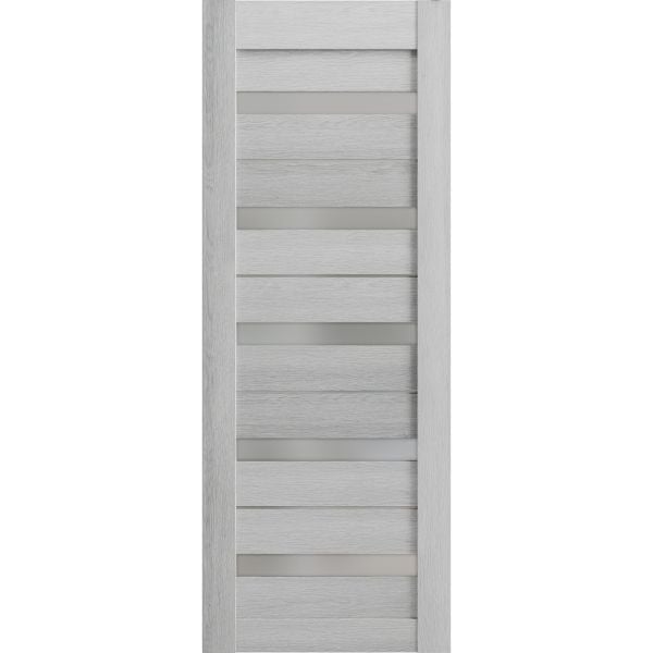 Slab Barn Door Panel Frosted Glass | Quadro 4445 Light Grey Oak | Sturdy Finished Doors | Pocket Closet Sliding