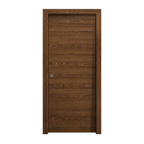 Sliding Pocket Door 42 x 84 inches | Ego 5000 Cognac Oak | Kit Rail Hardware | Solid Wood Interior Bedroom Modern Doors