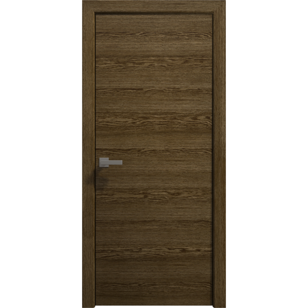 Interior Solid French Door 18 x 80 inches | Ego 5000 Marble Oak | Single Regular Panel Frame Handle | Bathroom Bedroom Modern Doors