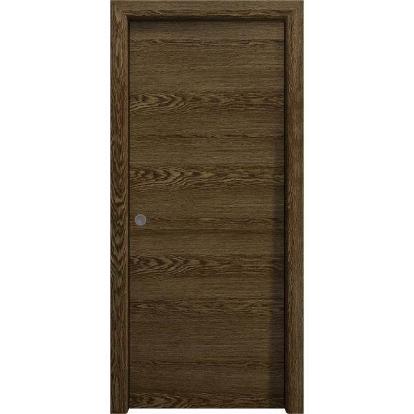Sliding Pocket Door 18 x 84 inches | Ego 5000 Marble Oak | Kit Rail Hardware | Solid Wood Interior Bedroom Modern Doors