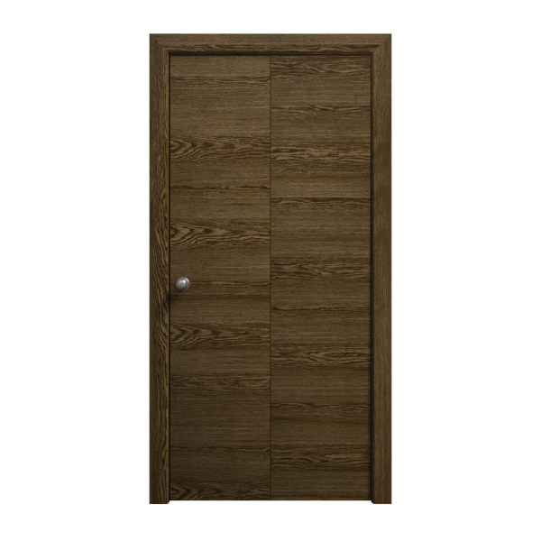 Sliding Closet Bi-fold Doors 36 x 80 inches | Ego 5000 Marble Oak | Sturdy Tracks Moldings Trims Hardware Set | Wood Solid Bedroom Wardrobe Doors