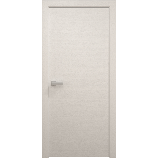 Interior Solid French Door 18 x 80 inches | Ego 5000 Painted White Oak | Single Regular Panel Frame Handle | Bathroom Bedroom Modern Doors