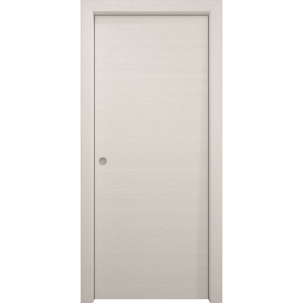 Sliding Pocket Door 18 x 84 inches | Ego 5000 Painted White Oak | Kit Rail Hardware | Solid Wood Interior Bedroom Modern Doors