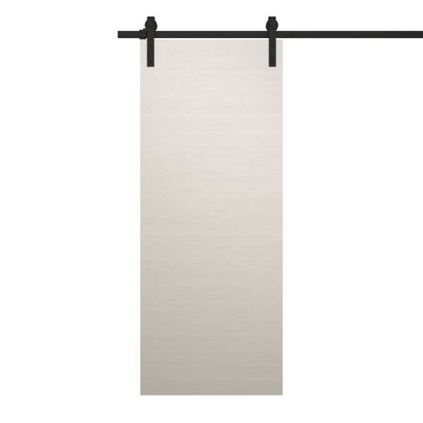Modern Barn Door 18 x 80 inches | Ego 5000 Painted White Oak | 6.6FT Rail Track Heavy Hardware Set | Solid Panel Interior Doors
