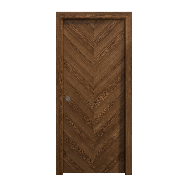 Sliding Pocket Door 30 x 96 inches | Ego 5005 Cognac Oak | Kit Rail Hardware | Solid Wood Interior Bedroom Modern Doors
