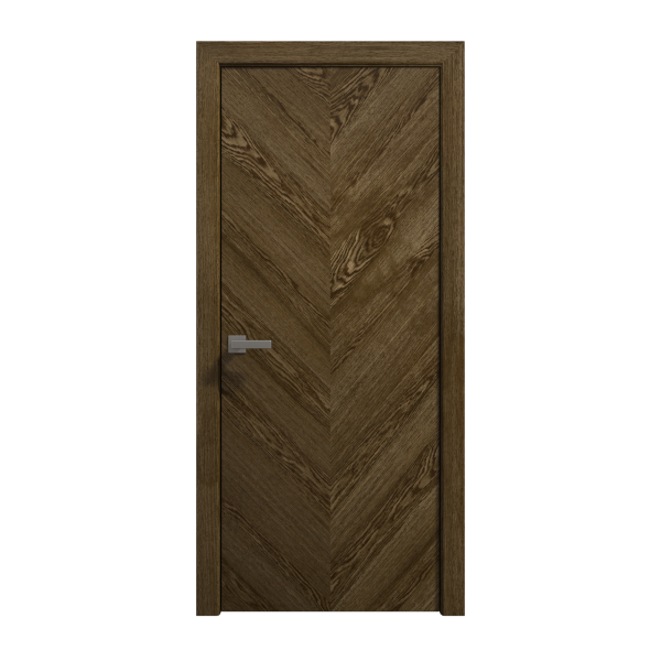 Interior Solid French Door 32 x 80 inches | Ego 5005 Marble Oak | Single Regular Panel Frame Handle | Bathroom Bedroom Modern Doors