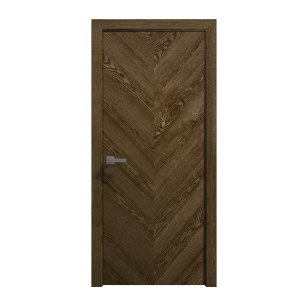 Interior Solid French Door 18 x 80 inches | Ego 5005 Marble Oak | Single Regular Panel Frame Handle | Bathroom Bedroom Modern Doors