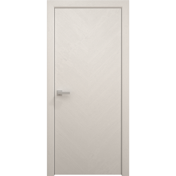 Interior Solid French Door 18 x 80 inches | Ego 5005 Painted White Oak | Single Regular Panel Frame Handle | Bathroom Bedroom Modern Doors