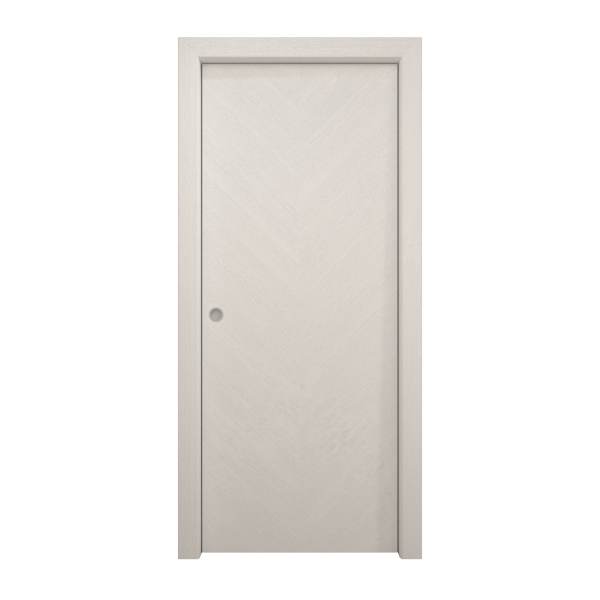 Sliding Pocket Door 18 x 84 inches | Ego 5005 Painted White Oak | Kit Rail Hardware | Solid Wood Interior Bedroom Modern Doors