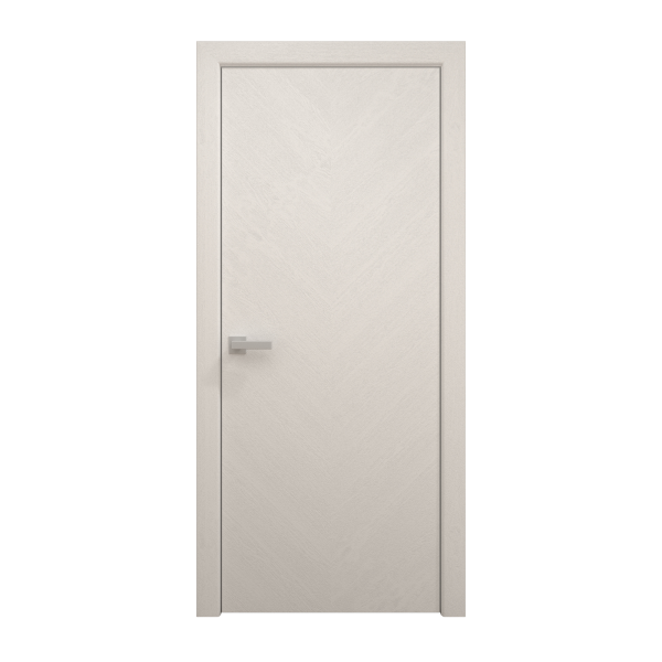 Interior Solid French Door 18 x 80 inches | Ego 5005 Painted White Oak | Single Regular Panel Frame Handle | Bathroom Bedroom Modern Doors