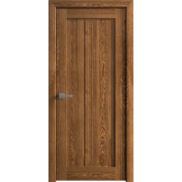 Interior Solid French Door 18 x 80 inches | Ego 5006 Cognac Oak | Single Regular Panel Frame Handle | Bathroom Bedroom Modern Doors
