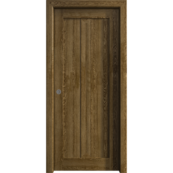 Sliding Pocket Door 18 x 84 inches | Ego 5006 Marble Oak | Kit Rail Hardware | Solid Wood Interior Bedroom Modern Doors