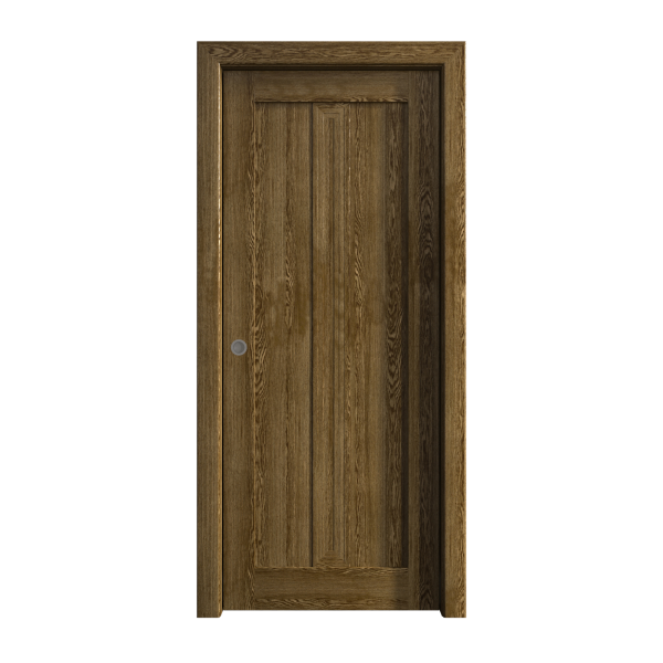 Sliding Pocket Door 24 x 96 inches | Ego 5006 Marble Oak | Kit Rail Hardware | Solid Wood Interior Bedroom Modern Doors