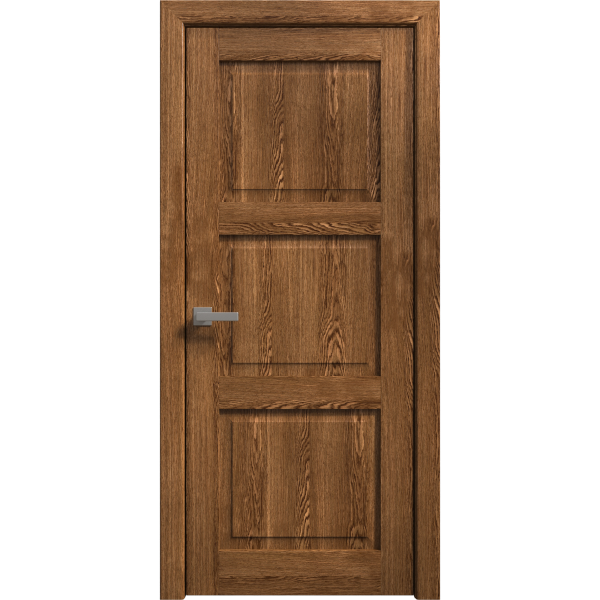 Interior Solid French Door 18 x 80 inches | Ego 5010 Cognac Oak | Single Regular Panel Frame Handle | Bathroom Bedroom Modern Doors