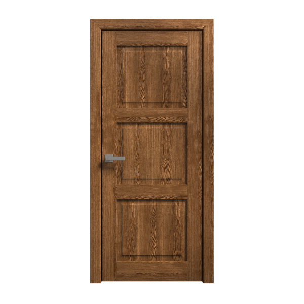 Interior Solid French Door 18 x 80 inches | Ego 5010 Cognac Oak | Single Regular Panel Frame Handle | Bathroom Bedroom Modern Doors