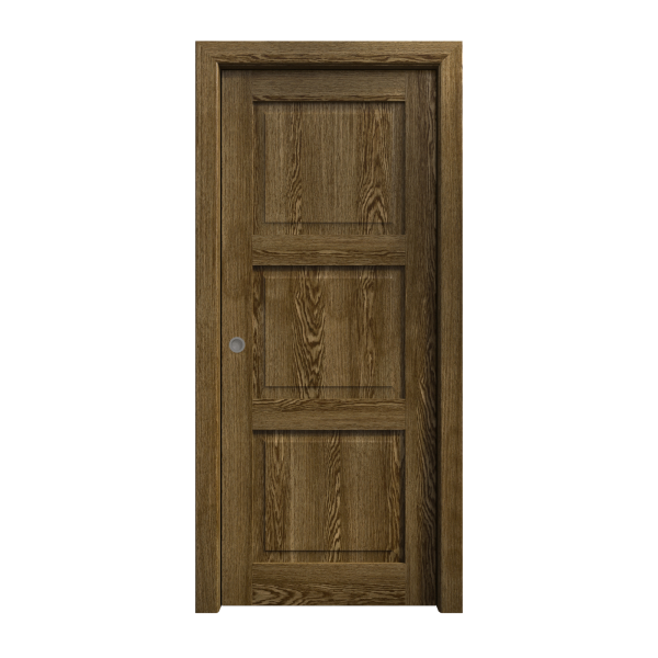 Sliding Pocket Door 18 x 84 inches | Ego 5010 Marble Oak | Kit Rail Hardware | Solid Wood Interior Bedroom Modern Doors