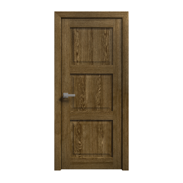Interior Solid French Door 30 x 80 inches | Ego 5010 Marble Oak | Single Regular Panel Frame Handle | Bathroom Bedroom Modern Doors