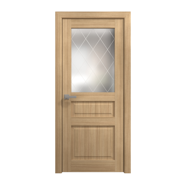 Interior Solid French Door 18 x 80 inches | Ego 5011 Natural Oak | Single Regular Panel Frame Handle | Bathroom Bedroom Modern Doors
