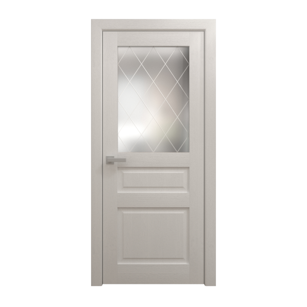 Interior Solid French Door 18 x 80 inches | Ego 5011 Painted White Oak | Single Regular Panel Frame Handle | Bathroom Bedroom Modern Doors